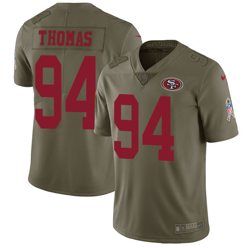 San Francisco 49ers Limited Olive Men Solomon Thomas NFL Jersey 94 2017 Salute to